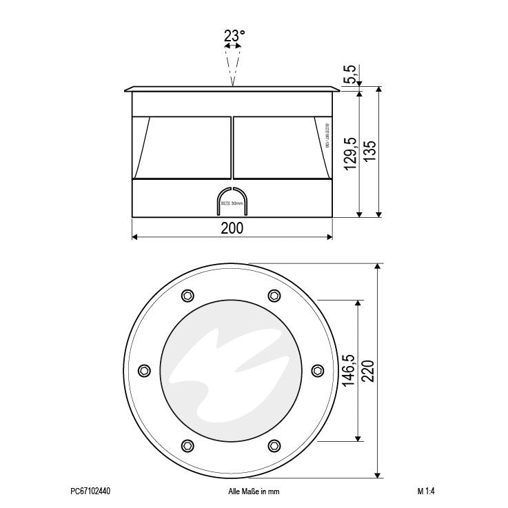 EVN Lichttechnik - Bodeneinbauleuchte LED-Bodeneinbauleuchte PC67102440 4000K IP67 alu
