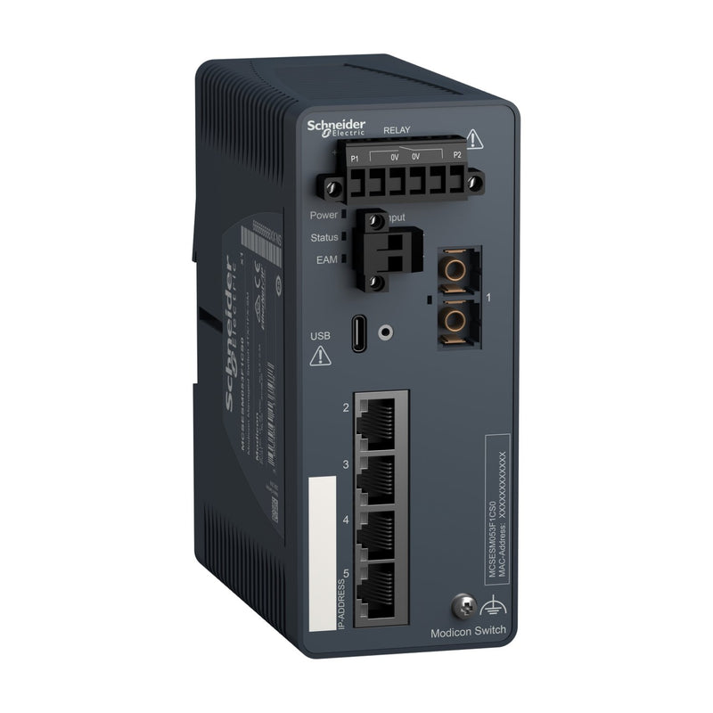 Schneider Electric - Netzwerk Switch Modicon Managed Switch MCSESM053F1CS0 4 Ports Kupfer