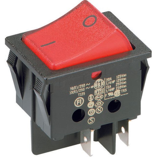 Bachmann - Geräte-Einbauschalter und -taster EB-Wippenschalter 924.099 sw/rt,16(8)A250V 2p