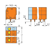 WAGO - Leiterplattenklemme 739-152 2,5mm² − 100 Stück