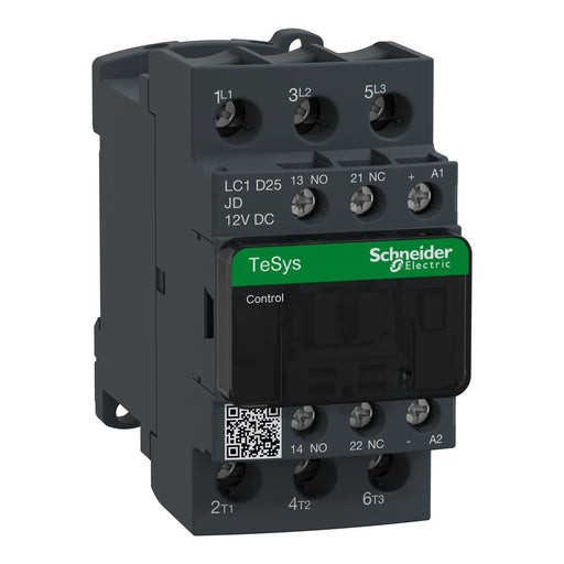 Schneider Electric - Leistungsschütz zum Schalten von Wechselstrom Leistungsschütz LC1D25JD 25A 12V DC