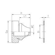 Jacob - Kabeleinsteckstutzen Dichtungsdurchführung G503-1020-00 M20 silbergrau − 50 Stück