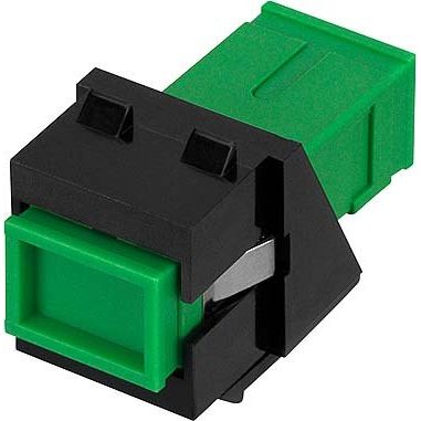 Rutenbeck - LWL-Kupplung SC-Keystone Modul KMK-SC OS2 APC gn sw SM, OS2 APC gn, sw