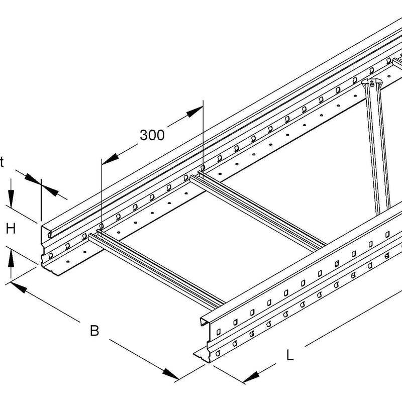 Niedax - Kabelleiter Weitspannkabelleiter WSL 105.500/3 E3 105x500x3000mm − 3 Meter