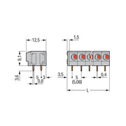 WAGO - Leiterplattenklemme 235-416 2,5mm² − 15 Stück