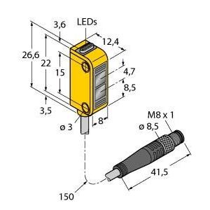 Turck - Lichttaster mit Hintergrundausblendung Opto Sensor Q12RN6FF50Q3 Lichttaster