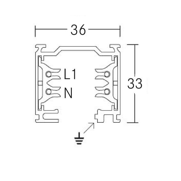Brumberg Leuchten - Stromschiene 3-Phasen-Stromschiene 88101070 1000mm ws
