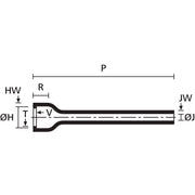 HellermannTyton - Aufteilkappe Warmschrumpfformteil 134-1-G PO-X BK 3:1, schwarz