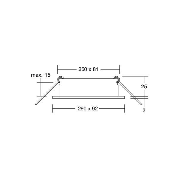 Brumberg Leuchten - Downlight/Strahler/Flutlicht Einbaumodul rechteckig 45027180 3-fach