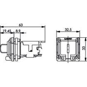 Telegärtner - Modularer Steckverbinder Einbauflansch IP67 100022954 m.AMJ-Kupplung Cat.6