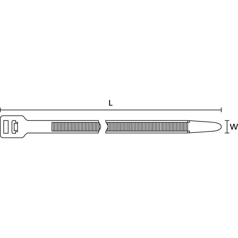 HellermannTyton - Kabelbinder Wiederöffnungsbinder RT250XL-N66-BK-Q1 − 25 Stück