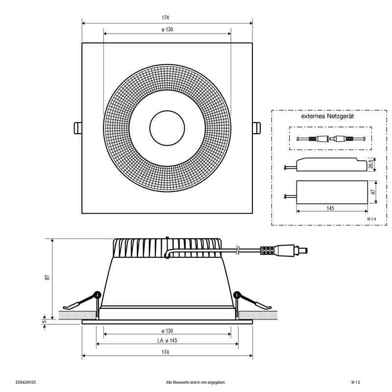 EVN Lichttechnik - Downlight/Strahler/Flutlicht LED-Downlight ED54204125 DALI