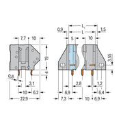 WAGO - Leiterplattenklemme 745-202 4mm² − 160 Stück