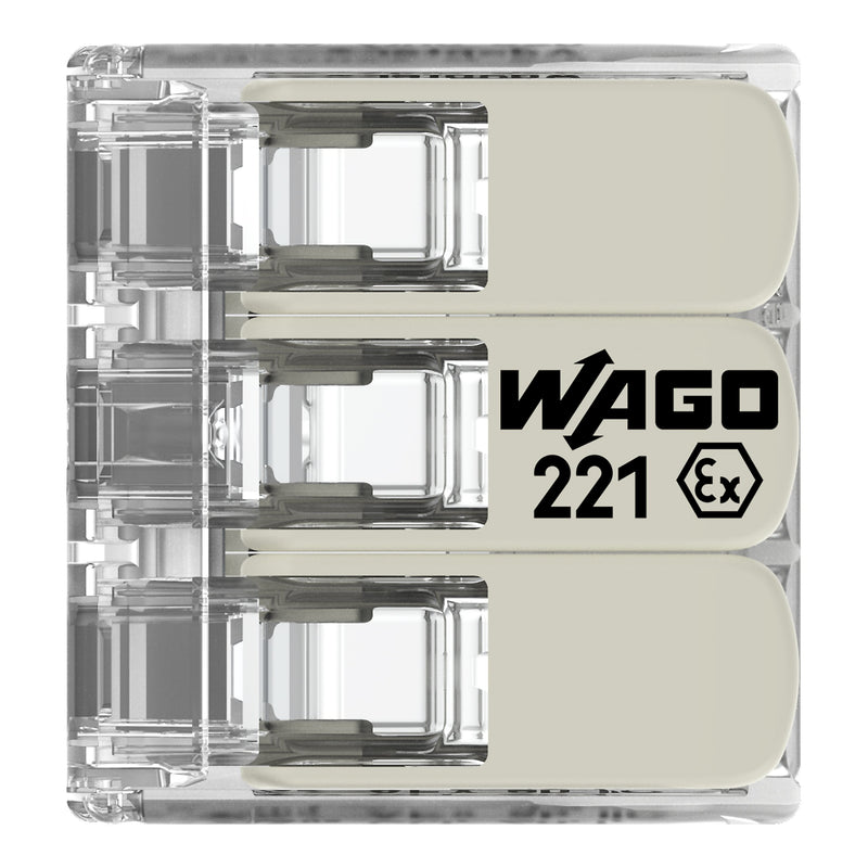 WAGO - Steckklemme COMPACT-Verbindungsklemme 221-683 Ex e,transparent − 30 Stück