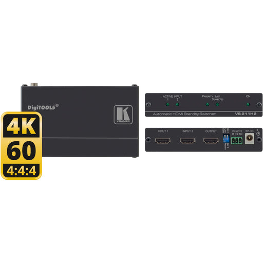 Kramer - Audio/Video-Funksystem 4K Automatik-Umschalter VS-211H2 2x1,f.4K 60 HDR HDMI