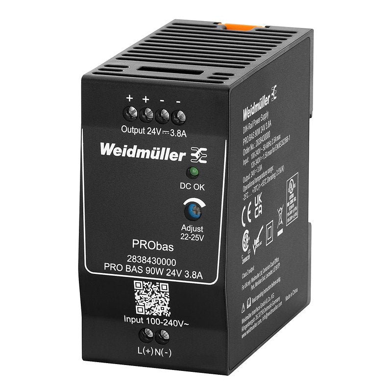 Weidmüller - Gleichstromversorgung Stromversorgung 24V DC PRO BAS 90W 24V 3.8A 3,8A, Schraubanschl. − 1 Stück