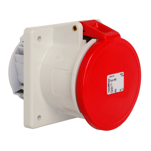 Walther Werke - CEE-Anbausteckdose (IEC 60309) Anbaudose gerade 63A 460 5P 400V 6h IP44