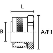 HellermannTyton - Metall-Schutzschlauch-Verschraubung Metallverschraubung PCS16-PC-NPB-ML (10) Einführungsbuchse − 10 Stück