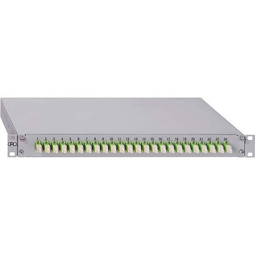 Rutenbeck - Patchpanel LWL Spleissbox 12xLSH OS2 APC grün ausziehbar, 19"/1HE
