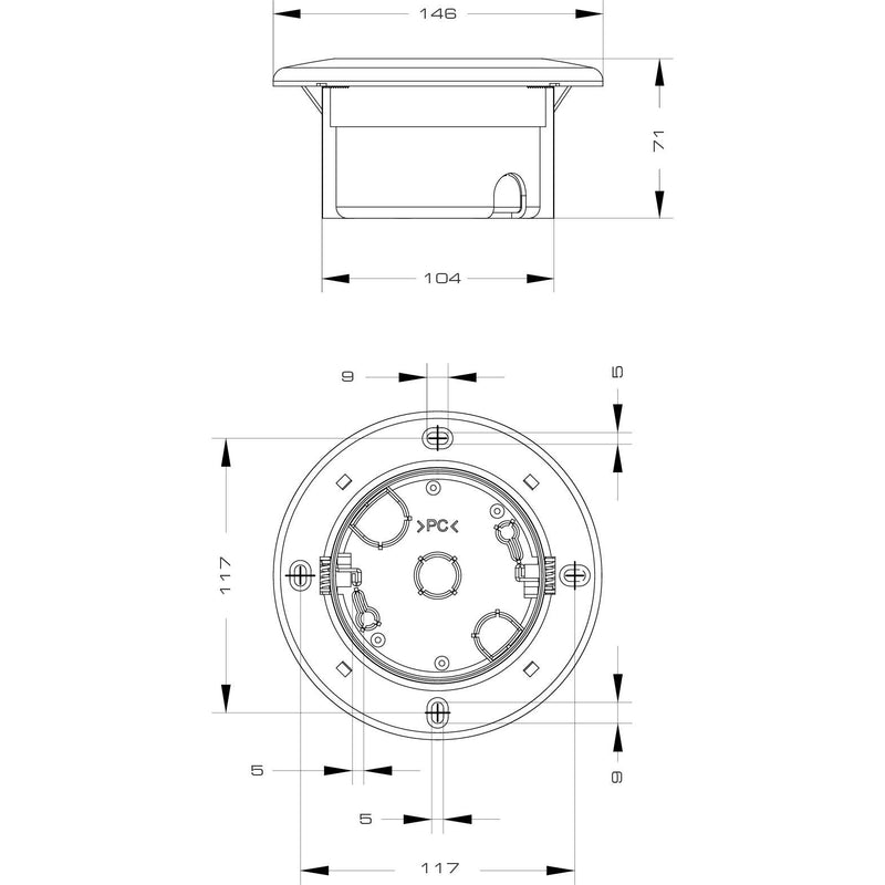 Grothe - Optisches/Akustisches Signalgerät Basismodul Einbau BME 8993 12-24V AC/DC