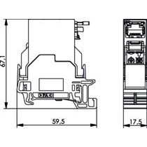 Telegärtner - Modularer Steckverbinder STX Tragschienen-Verbinder 100007435 RJ45 Modul A Cat.6A