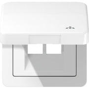 Jung - Abdeckrahmen Klappdeckel CD 590 KL LAN WW LAN m.Zentralplatte