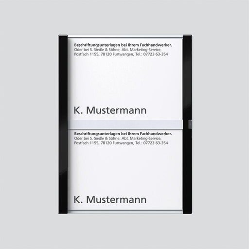 Siedle&Söhne - Zubehör/Ersatzteile für Türkommunikation Namensschild sw-hgl 200029953-00 f. TM612-2/BTM650-02 − 1 Stück