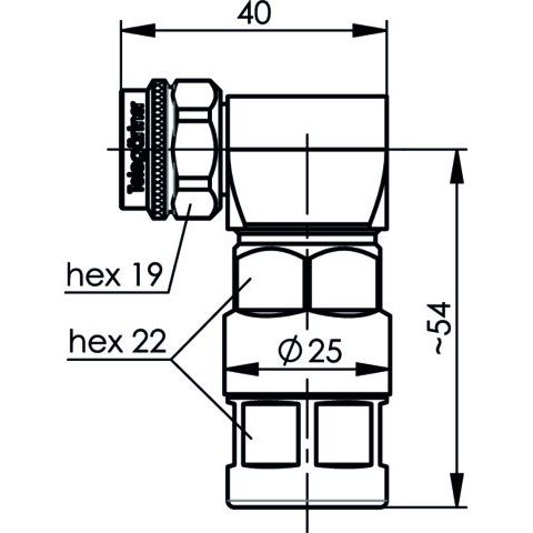 Telegärtner - Koax-Steckverbinder N-Winkelstecker Simfix 100023951 ProG21 (1/2Z)