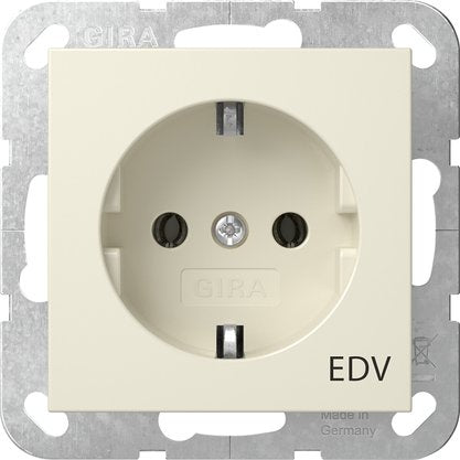Gira - Steckdose Aufdruck EDV 445801 Cremeweiß