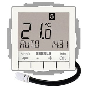 Eberle Controls - Raumthermostat/Uhrenthermostat UP-Uhrenthermostat UTE4800F-RAL9010-G55 Hinterleuchtung weiß