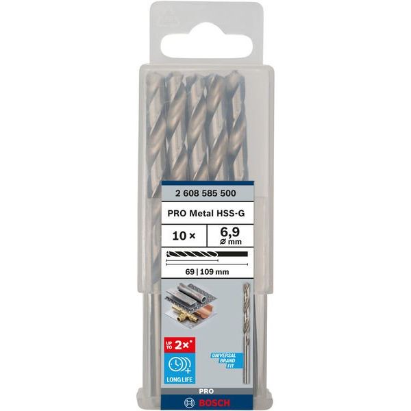 Bosch - Bohrer PRO Metal HSS-G 2608585500 Spiralbohrer 6,9 x