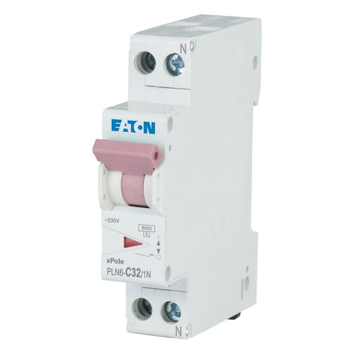 Eaton - Leitungsschutzschalter PLN6-C32/1N-DE 32A, 1p+N,Steckkl. C