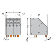 WAGO - Leiterplattenklemme 2-Leiter-Leiterplattenkle. 746-2303/000-009 10mm² − 40 Stück