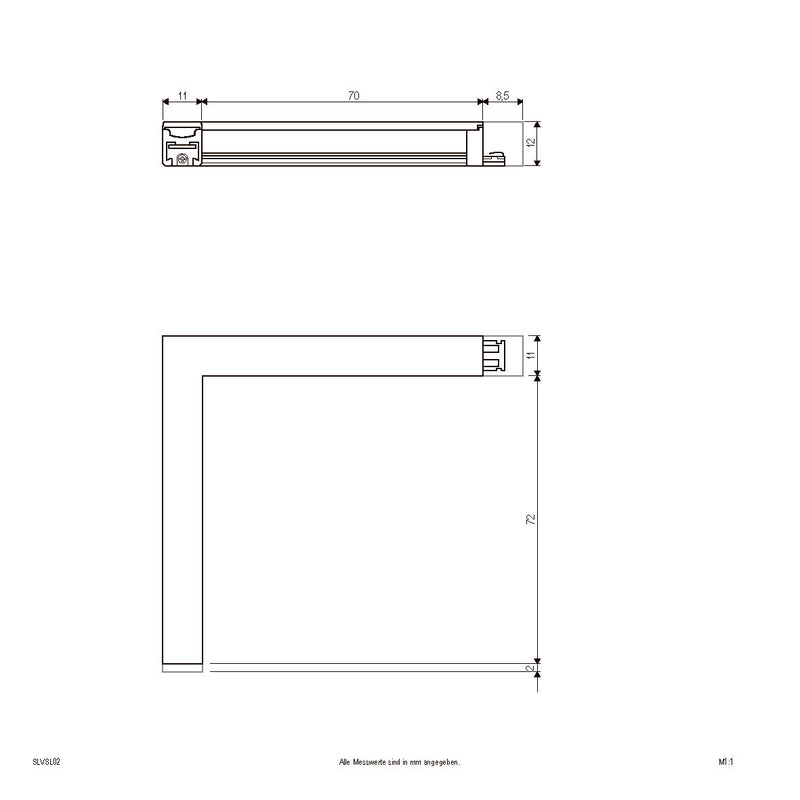 EVN Lichttechnik - Decken-/Wandleuchte LED-Anbauleuchte 24V SLVSL02 3000K, Ecke links