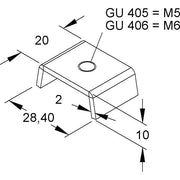 Niedax - Gleitmutter Gleitmuttern GU 406 − 50 Stück
