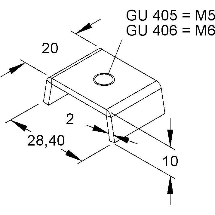 Niedax - Gleitmutter Gleitmuttern GU 406 − 50 Stück