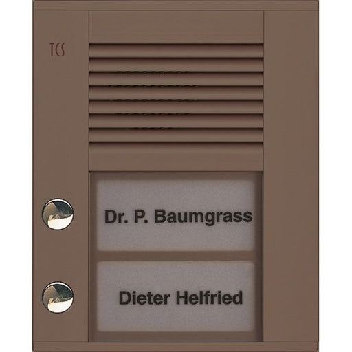 TCS Tür Control - Türstation für Türkommunikation Audioaußenstation1-reihig PDS02-EB/04 2 Tasten AP bronze