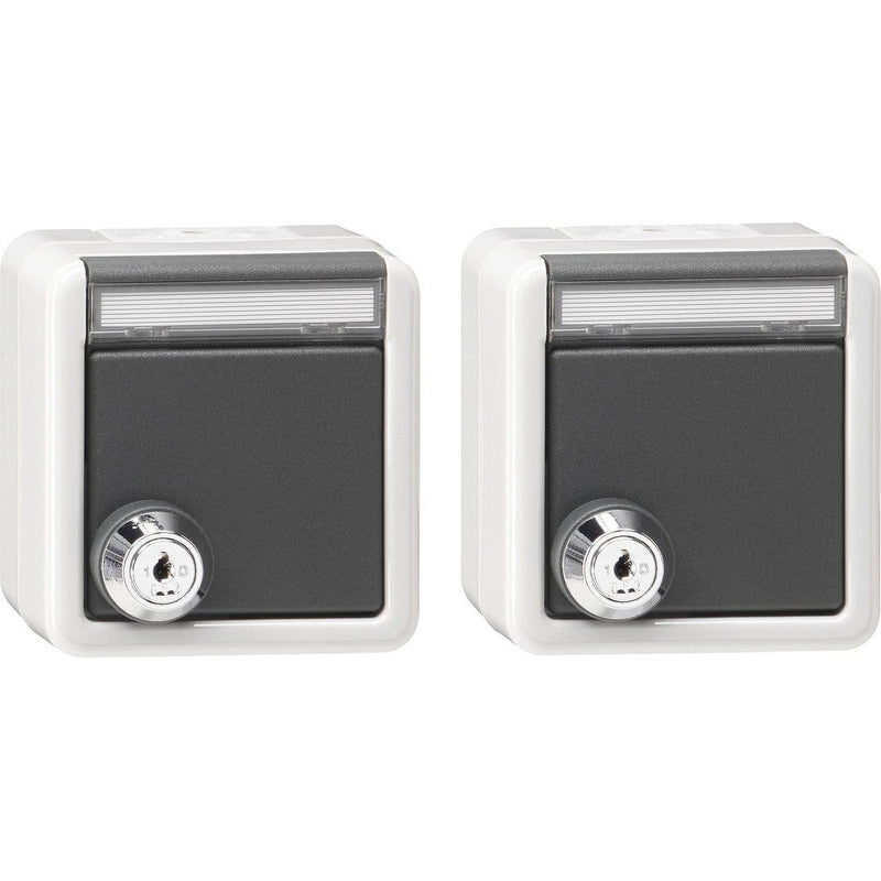 Gira - Steckdose Set 2x SCHUKO KD Schloss 456030 gleich + BSF WG AP