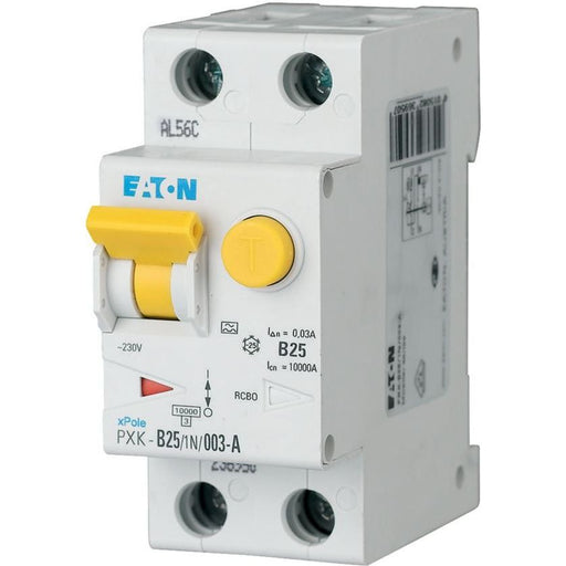 Eaton - Kombination FI-Schalter/Leitungsschutzschalter FI/LS-Kombischalter PXK-B25/1N/003-A B 25A 1p+N, 30mA