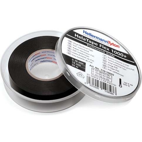 HellermannTyton - Klebeband Premium PVC-Isolierband FLEX1000+50x33 BK 50mmx33m, schwarz