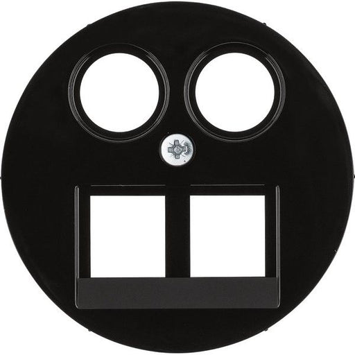 Berker - Einsatz/Abdeckung für Kommunikationstechnik Zentralstück 2fach sw 14452045 DATA/TV/FM Homeway