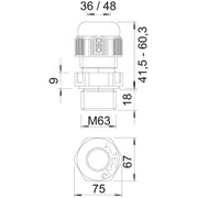 OBO Bettermann - Kabelverschraubung V-TEC VM L63 LGR M63 lang PA lgr − 5 Stück