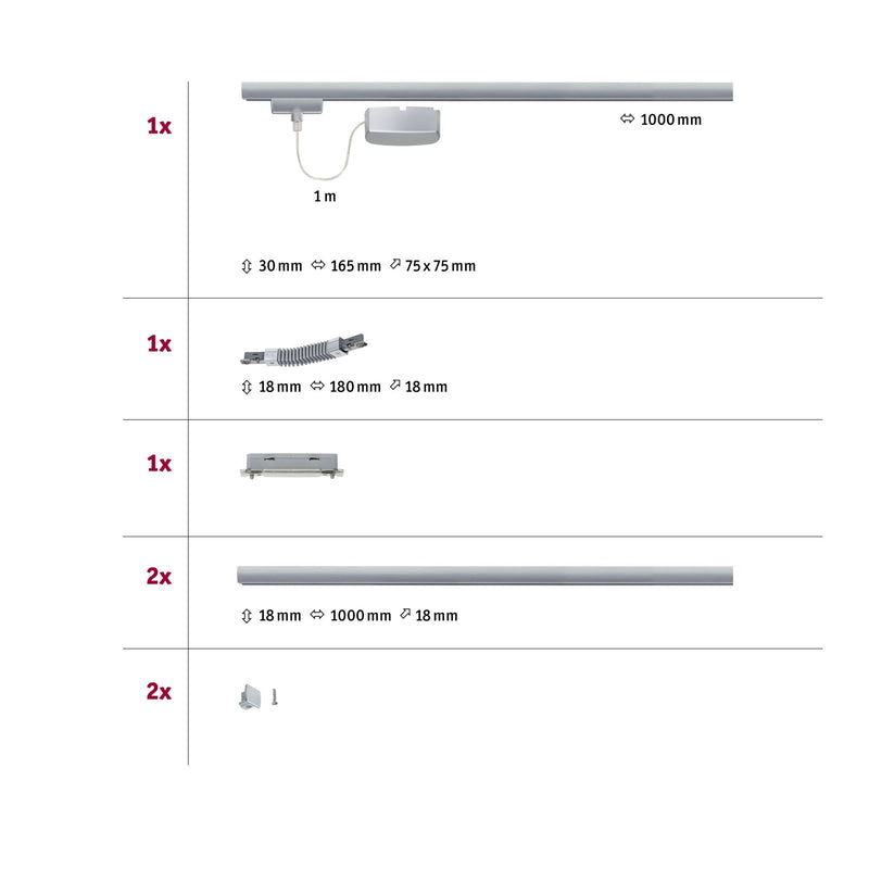 Paulmann - Lichttechnisches Zubehör/Ersatzteile für Leuchten Schiene 950.16