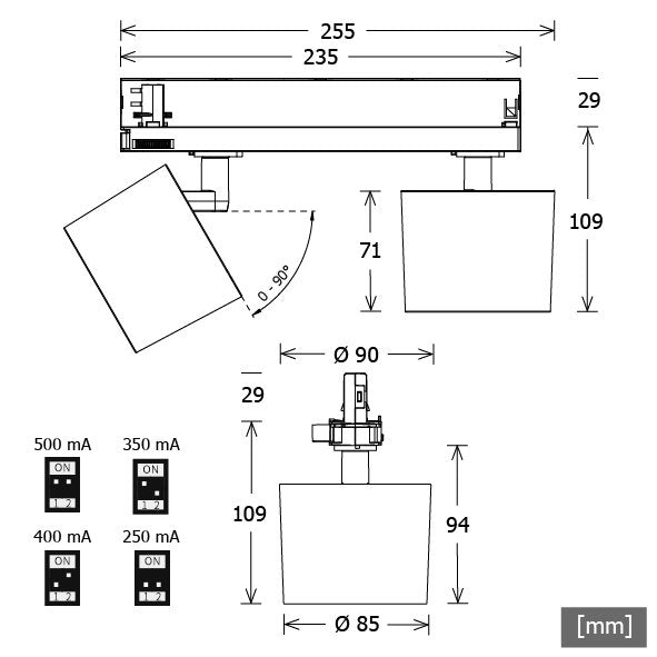 LTS Licht&Leuchten - Downlight/Strahler/Flutlicht LED-Stromschienenstrahler ORYOTHE2202940PWSPws 940, weiß