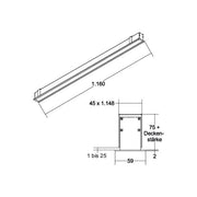 Brumberg Leuchten - Decken-/Wandleuchte LED-Einbauprofil BIRO40 77024073 3000K, DALI, 2276mm