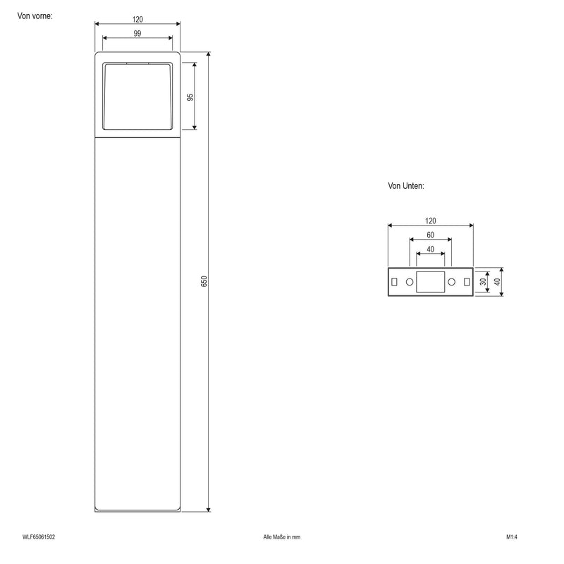 EVN Lichttechnik - Wegeleuchte WLF65061502 3000K, 230V, 218lm