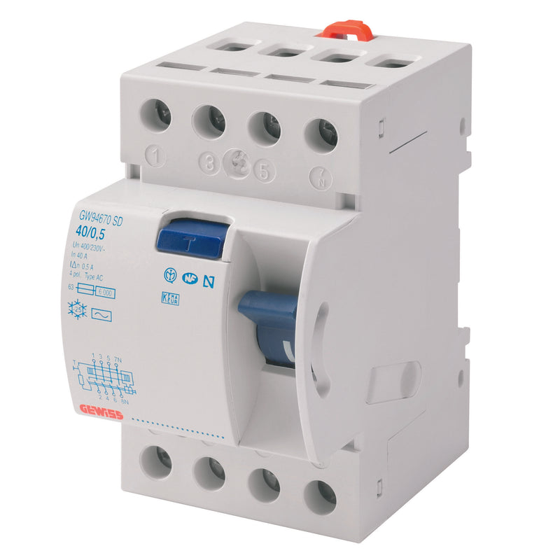 Gewiss - Fehlerstrom-Schutzschalter FI-Schutzschalter GW94867 25A/30mA 4-polig