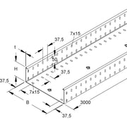 Niedax - Kabelrinne RSSUP 100.100 S OV 100x100mm − 3 Meter