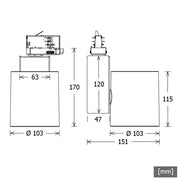 LTS Licht&Leuchten - Downlight/Strahler/Flutlicht LED-Stromschienenstrahler JETT-T 103.940.MF si 940, silber