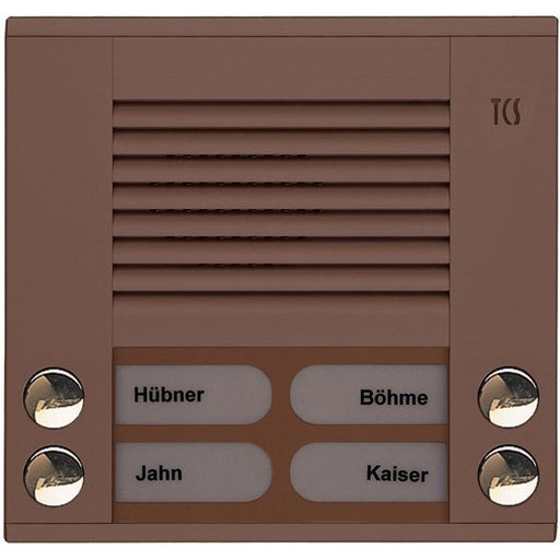 TCS Tür Control - Türstation für Türkommunikation Audioaußenstation 2-reihig PES04-EB/04 4 Tasten AP bronze